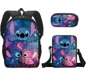 3 Pcs School Backpack Cartoon Bookbag with Insulated Lunch Box Tote And Pencil Case Pouch for School，Work ，Travel