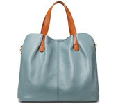 Authentic women's leather bag, luxurious designer shoulder strap, solid color, fashionable