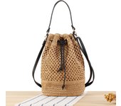 Simple fashionable straw niche and versatile handbag, beautiful crossbody bucket woven bag, beach bag