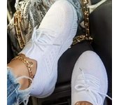 1 par de zapatillas para correr cómodas con cordones y plataforma deportivas informales a la moda para mujer