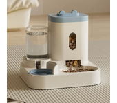 Comedero automático para gatos y perros, cuenco de comida con fuente de agua, plato de soporte elevado de gran capacidad