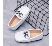 Boys Leather Shoes Kids Casual Flats Slip-on Loafers Moccasins Square Toes with Metal Buckle Fashion Classic Soft Party Shoes