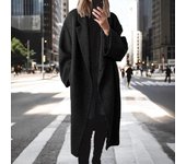 Abrigos de lana para mujer, moda Otoño Invierno, abrigos largos informales
