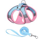 pet chest shoulder straps with reflective plaid edging leash, small and medium-sized vest style dog leash
