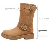 Botas occidentales de realce interior botas cortas de cabeza redonda de tacón grueso retro botas apilables