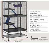 SucceBuy Rolling Metal Ferret Cage, 2-Tier Critter Nation. Spacious and easy to assemble for various small pets, Hamster, Guinea Pig, Chinchilla, Squirrel, Hedgehogs, Bunny.