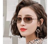Nuevas gafas de sol polarizadas de moda para mujer, gafas de protección UV para conducir, versión coreana, marco redondo de cara pequeña, gafas de sol lisas, marea