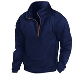 Men's new stand up collar half zipper tactical sweater sports pullover long sleeved polo shirt