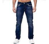 2025 pantalones vaqueros para hombre, Pantalones rectos elásticos, pantalones vaqueros informales con bolsillos para primavera y otoño, pantalones vaqueros de calle de alta calidad de color sólido para hombre