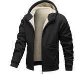 New Simplicity Solid Color Man Tops Winter Keep Warm Windproof Hooded Jackets 2024 Outdoors Leisure Fleece Thickening Coats Man