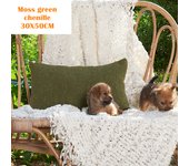 Nordic Moss Green Simple Pillowcase Emboidery Thick Corduroy Chenille Cushion Covers Swallow Grid Fashion Couch Lumbar Pillows