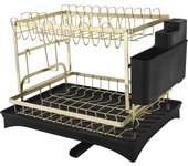 Escurreplatos de 2 niveles, escurridor de platos para secar y colocar cubiertos para hogares, bares, cafeterías