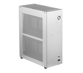 Desktop Chassis ITX Computer Case Mini NAS Computer Case Dual 3.5-Inch Hard Drive Front USB3.0 TYPEC Interface Silver