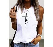 Rock Hip Hop Print Women's Tank Top Summer Street Fashion Women's Crew Neck Tank Top Everyday Casual Women's Sleeveless T-shirt