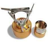 Portable, small, lightweight outdoor camping, hiking, picnicking, pressurized alcohol burner, aluminum alloy liquid gas stove,