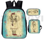Classic Fashion Santoro Gorjuss 3D Print 3pcs/Set pupil School Bags Laptop Daypack Backpack Inclined shoulder bag Pencil Case