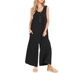 Monos casuales para mujer, monos de bolsillo de moda de color sólido casual casual fresco