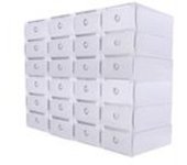 20Pcs Transparent DIY Shoe Boxes Plastic Container Shoe Boxes Durable PP Drawer Stackable Foldable Organiser