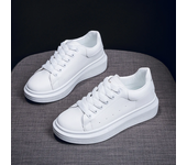 Fashion Women's Vulcanize Shoes 2024 New in Casual Classic Solid Color PU Leather Shoes Woman Casual White Shoes Sneakers