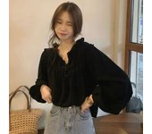 Puff Sleeve Blouses Women Tender Loose Young Simple Fashion Korean Version Ladies Tops Blusas Mujer College Girls Autumn