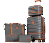 Joyway Juego Maleta de Viaje, ABS Maletas Set de Cabina, Maletas Trolleys Extensible, Rodillo de 360° y Cerradura TSA Incluidas 20 Pulgadas Maletas de Cabina 1 Bolsa de Viaje 1 Neceser y 1 Bandolera