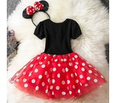 Cute Girls Minnie Mouse Costume With Headband Tulle Dress Kids Cosplay Props