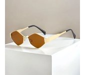 Gafas de sol hexagonales de moda para mujer, gafas de sol poligonales únicas, gafas de montura pequeña, vintage