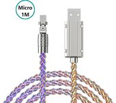 RGB Streamer Fast Charging Cable 120W 6A Data Cable USB To Type C/ios/Micro Rotated For iPhone Huawei Xiaomi Vivo Series Phone