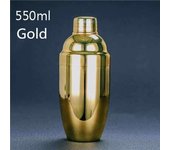 Stainless Steel tail Mixer Wine Martini Gold Plated Boston Shaker For Bartender Drink Party Bar Tools 550ML