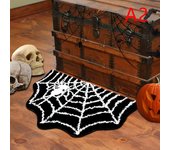 Black Spider Web Halloween Rug Bathroom Rug For Halloween Decor Spooky Gothic Bath Mat Non-Slip Tufted Mat For Front Door Living