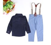 Kids Boy Shirt And Bib Pants 2pcs Outfit Set Party Costume ZX