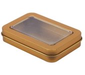 Multicolor Tin Box with Clear Window Lid Empty Rectangular Nail Art Display Case Jewelry Box Candy Package Metal Box