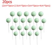 20pcs Glitter Balls Cake Decor Colorful Foam Ball Cupcake Topper Baby Shower Birthday Party Dessert Cake Decoration Mixed Size