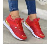 Zapatillas de deporte de malla para mujer, zapatos planos con cordones, transpirables, cómodos, para correr al aire libre, caminar, 2023