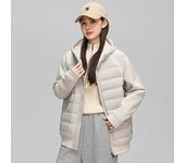 Chaqueta de plumón para hombre con capucha ligera y delgada 2025 invierno nuevo empalme de punto pareja tendencia versátil chaqueta casual ropa de hombre