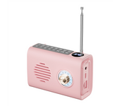 Mini Portable FM Radio Outdoor Solar Radio Bluetooth Speaker with Colorful Light Support Handsfree Call -B