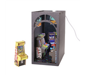Flynn'S Arcade Themed Booknook, 3D Wooden Puzzle Booknook, DIY Book Nook Kit, LED Wooden Puzzle Bookend Bookshelf Insert
