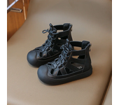 2024 Summer New Children Sandals for Girls Fashion and Comfortable Anti-kick Toes-covered Cut-outs Soft Casual Roman Beach Shoes