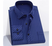 5XL primavera y otoño nueva camisa de manga larga para hombres delgada de negocios Casual sin hierro verano bolsillo grande a rayas Slim Fit