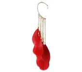 Bohemian women's feather long earrings, beach chain, tassel, pendant, wedding, bride, summer jewelry, 1 piece.