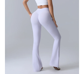 Women High Waist Solid Color Breathable Drying Quick Flare Pants XHFZ-6213