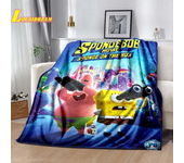 Go-SpongeBob Cartoon Printed Blanket Soft and Comfortable Flannel Throw Blanket Home Bed Sofa Children's Cute Birthday Gift