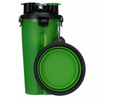 2 In 1 Pet Travel Water Bottle Foldable Dog feed Bowl Drink Cup Food Container Silicone Outdoor Portable Dog Cat Feeder