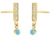 Fashion women's turquoise pendant earrings, simple mini perforations, jewelry accessories, 2025 trend, new