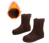 Nuevas botas apilables versátiles casuales botas cortas retro de fondo plano botas de mujer de terciopelo
