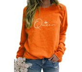 Queen Autumn and Winter Women's Top Printed Casual Loose Sweatshirt HB064