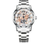 Reloj mecánico de moda para hombres reloj mecánico manual fondo transparente reloj hollow