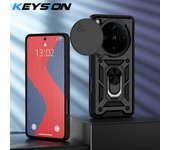 KEYSION Shockproof Armor Case for OPPO Find X8 Pro 5G Slide Camera Protection Ring Stand Phone Back Cover for OPPO Find X8 Pro