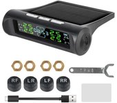 LCD Display Auto Security Alarm Systems With Digital Clock Car Tire Pressure Monitoring System USB / Solar TPMS