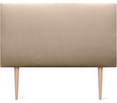 Cabecero de Polipiel o Tela Liso con Patas cabeceros Cabezal tapizado Cama Lujo (150x105cm con Patas (Camas 150/160), Tela Beige)